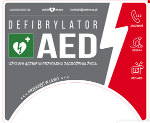 Tablica wewnętrzna  AED do kapsuły Rotaid 
