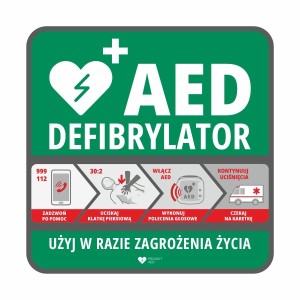 Tablica informacyjna AED do szafek AIVIA