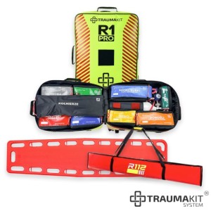 Zestaw Modułowy Plecak R1 PRO zgodny z KSRG - TRAUMAKIT z deską ortopedyczną i szynami Kramera
