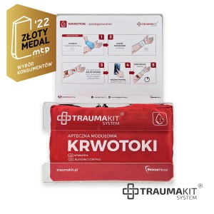 TRAUMA KIT Apteczka Modułowa (K) Krwotoki + Uchwyt ścienny M2 z instrukcją